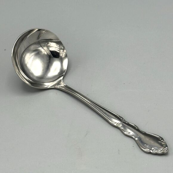 Vtg Cream Ladle Stainless Steel Japan Gravy Soup Sauce Floral Flatware Serving - Picture 1 of 8
